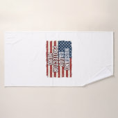 Patriotic Husband Daddy Protector Hero Flag Shirt  バスタオル (バスタオル)