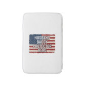 Patriotic Husband Daddy Protector Hero Flag Shirt  バスマット (正面縦)