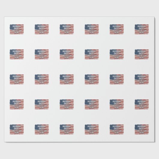 Patriotic Husband Daddy Protector Hero Flag Shirt  ラッピングペーパー (フラット)
