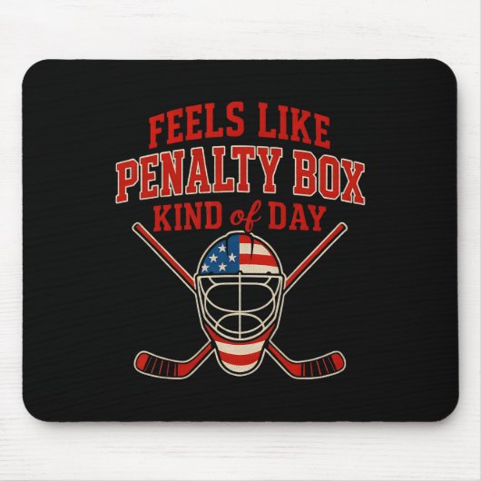 Patriotic Ice Hockey 4th Of July Flag Funny Hockey マウスパッド (正面)