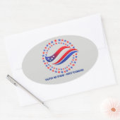 Patriotic Independence Day Apparel USA Stars Circl 楕円形シール (封筒)