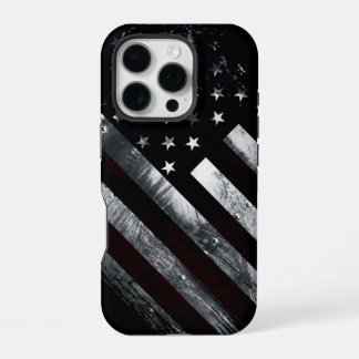 Patriotic Industrial American Flag iPhone 16 Proケース