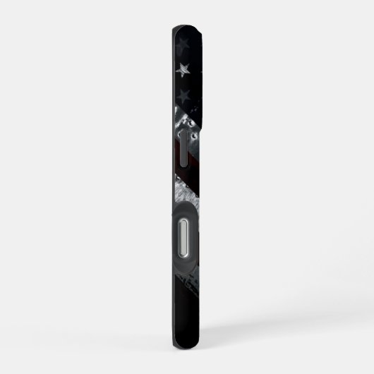 Patriotic Industrial American Flag iPhoneケース (右側面)