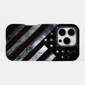 Patriotic Industrial American Flag iPhoneケース (裏面横)