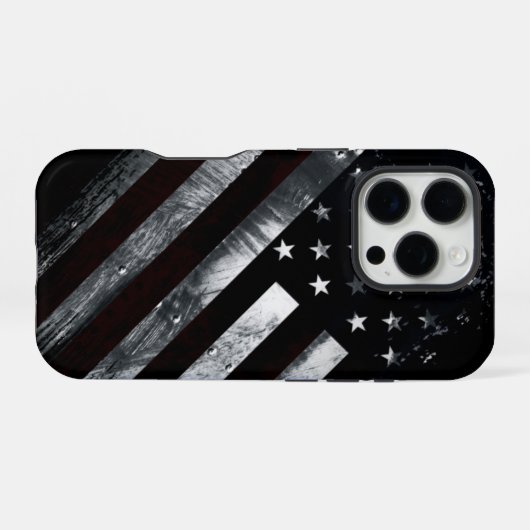 Patriotic Industrial American Flag iPhoneケース (裏面横)