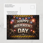 Patriotic Industrial Independence Day シーズンポストカード (正面/裏面)