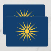Patriotic  invitations with Flag of Macedonia 招待状 (正面/裏面)