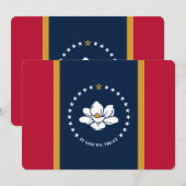Patriotic  invitations with Flag of Mississippi 招待状 (正面/裏面)
