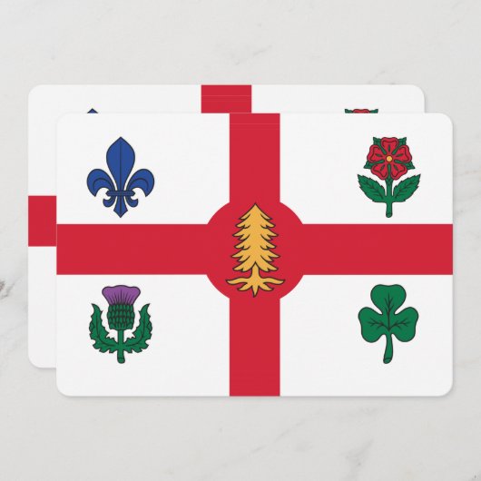 Patriotic  invitations with Flag of Montreal 招待状 (正面/裏面)
