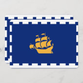 Patriotic invitations with Flag of Quebec City 招待状 (正面/裏面)