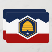 Patriotic  invitations with Flag of Utah, USA 招待状 (正面/裏面)