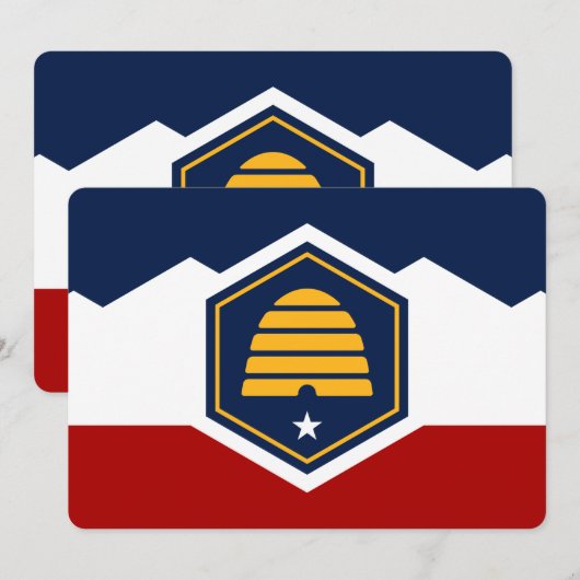 Patriotic  invitations with Flag of Utah, USA 招待状 (正面/裏面)