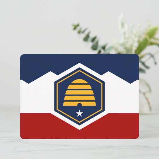 Patriotic invitations with Flag of Utah, USA 招待状 (スタンド正面)
