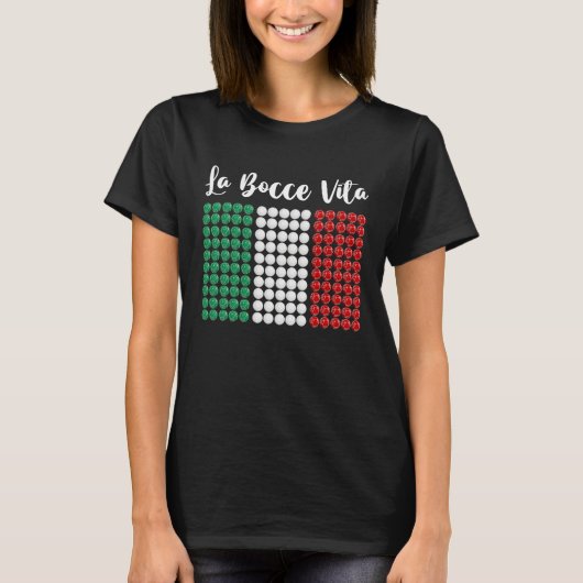 Patriotic Italian Bowler Bocce Italian Flag La Boc Tシャツ (正面)