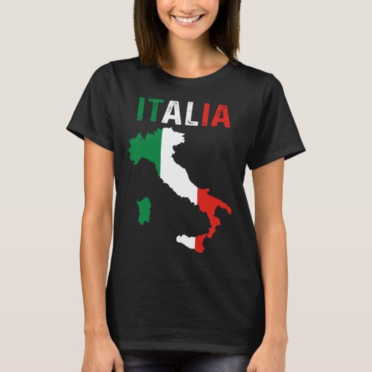 Patriotic Italian Roots Europe Traveler Italy Map  Tシャツ (正面)