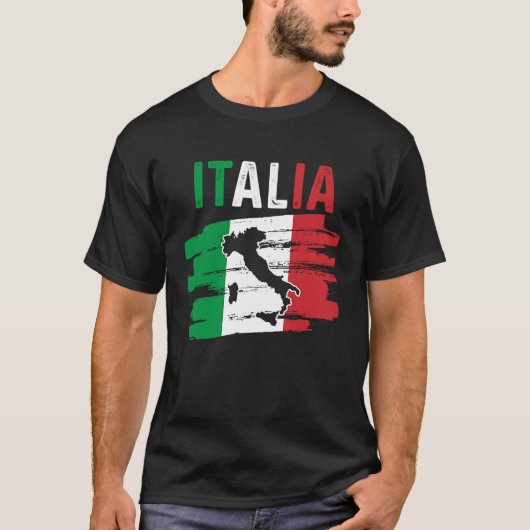 Patriotic Italian Roots Europe Traveler Italy Map  Tシャツ (正面)