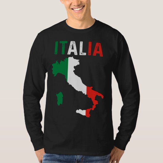 Patriotic Italian Roots Europe Traveler Italy Map  Tシャツ (正面)