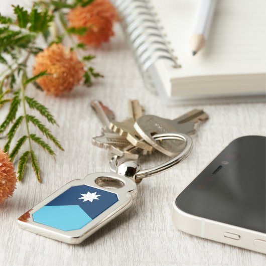 Patriotic keychain with Flag of Minnesota, USA キーホルダー (側面)