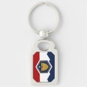Patriotic keychain with Flag of Utah, USA キーホルダー (正面)