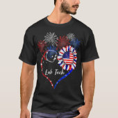 Patriotic Lab Tech Sunflower 4th Of July American  Tシャツ (正面)