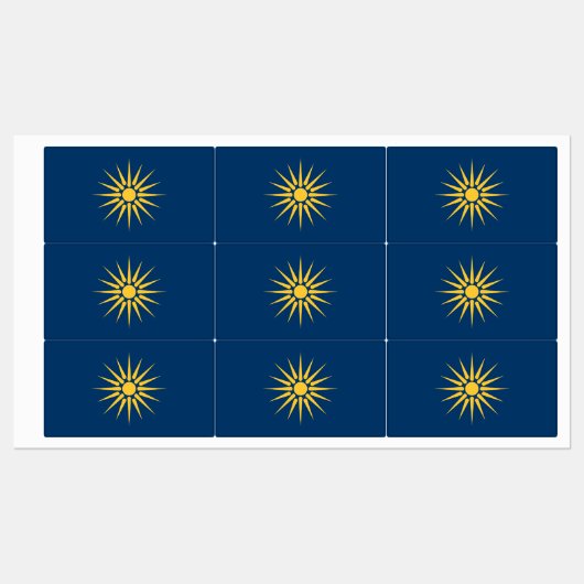 Patriotic labels with flag of Macedonia, Greece ラベル (シート)
