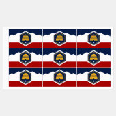 Patriotic labels with flag of Utah, USA ラベル (シート)