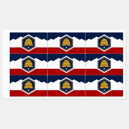 Patriotic labels with flag of Utah, USA ラベル