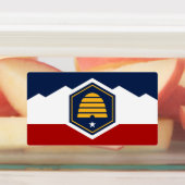 Patriotic labels with flag of Utah, USA ラベル (貼付)