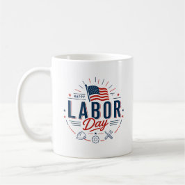 Patriotic Labor Day / Día del Trabajo Festivo コーヒーマグカップ