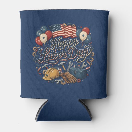 Patriotic Labor Day / Día del Trabajo Festivo 缶クーラー (正面)