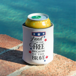 PATRIOTIC LAND OF THE FREE BECAUSE OF THE BRAVE 缶クーラー