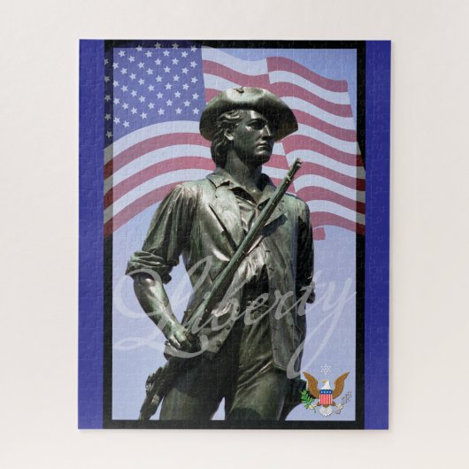 Patriotic Liberty Minuteman with Defense Emblem ジグソーパズル (縦)