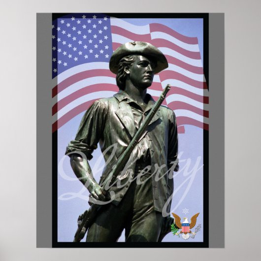 Patriotic Liberty Minuteman with Defense Emblem ポスター (正面)