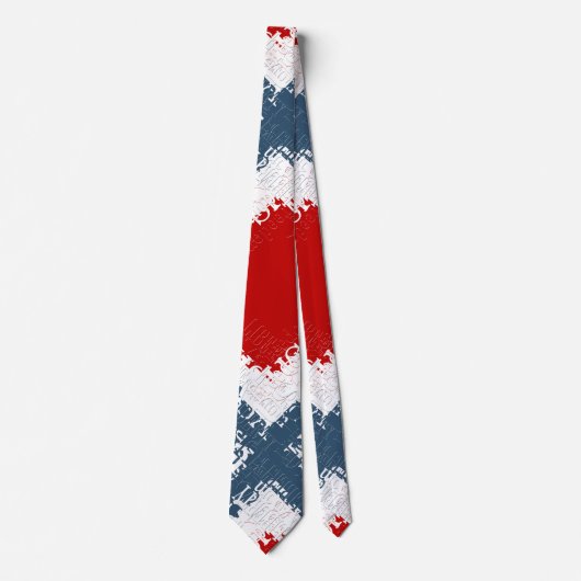 Patriotic Liberty Square Red White & Blue ネクタイ (正面)