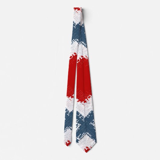 Patriotic Liberty Square Red White & Blue ネクタイ (裏面)