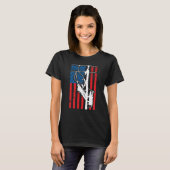 Patriotic Lineman Tools Amercia USA Flag Electrici Tシャツ (正面フル)