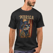 Patriotic Lizard Murica 4th of July Bearded Dragon Tシャツ (正面)