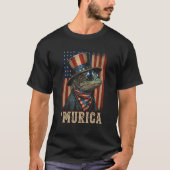 Patriotic Lizard Murica 4th of July Bearded Dragon Tシャツ (正面)