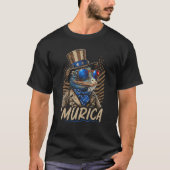 Patriotic Lizard Murica 4th of July Bearded Dragon Tシャツ (正面)