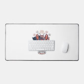 Patriotic Lobster Flag Vintage Engraving T-Shirt_1 デスクマット (キーボード&マウス)