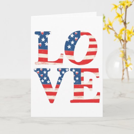 patriotic love カード (黄色い花)