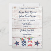 Patriotic Love II 素朴/7月4日Photo 結婚's 招待状 (正面)