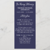 Patriotic Memorial Funeral Prayer Bookmark Card メニュー (裏面)