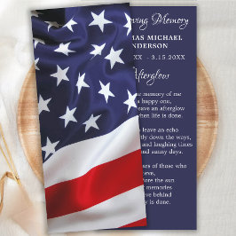 Patriotic Memorial Funeral Prayer Bookmark Card メニュー
