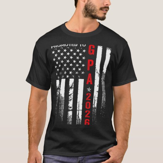 Patriotic Mens Promoted To G Pa Est 2026 First Tim Tシャツ (正面)