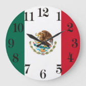 Patriotic Mexico Flag National Symbol Mexican ラージ壁時計 (正面)