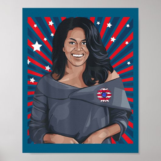 Patriotic Michelle Obama Women History Month Love  ポスター (正面)