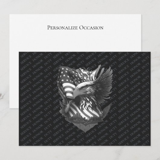 Patriotic Military Appreciation Thank You Veterans シーズンカード (正面/裏面)