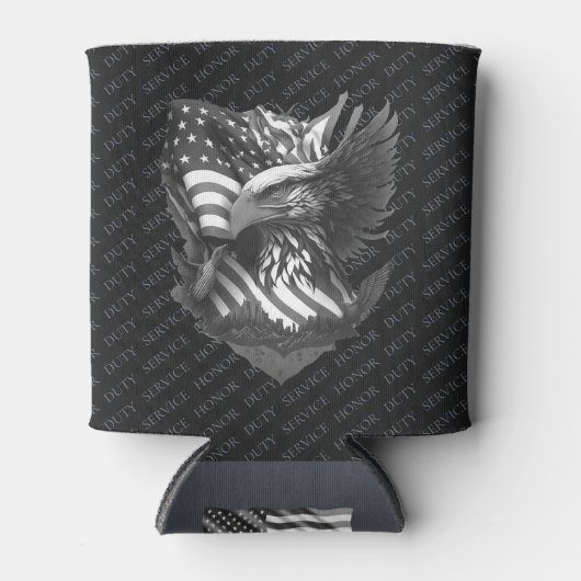 Patriotic Military Appreciation Thank You Veterans 缶クーラー (正面)