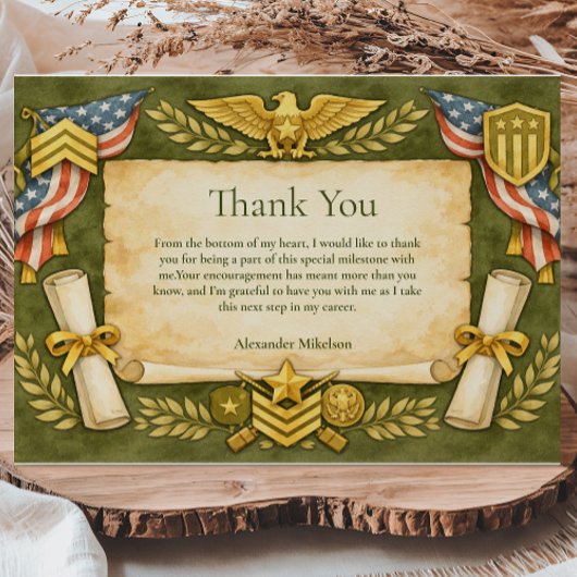 Patriotic Military Graduation Party サンキューカード